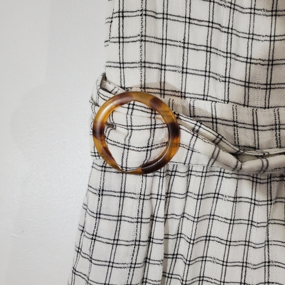 AMERICAN EAGLE White and Black Checkered Jumpsuit - Picture 2 of 8